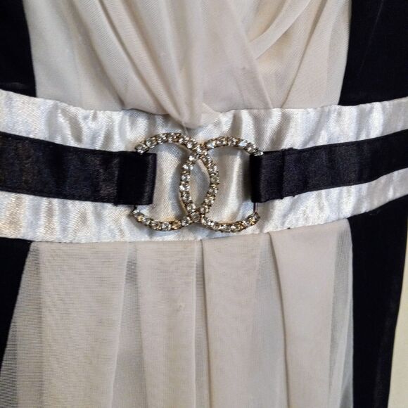 Vintage Ruby Rox Chiffon Dress-Small-Y2K-Lined-Colorblock-Empire Waist-Party - Picture 3 of 9